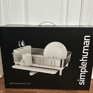 Simplehuman Steel Frame Dishrack Counter Dish Drying Rack NEW IN BOX